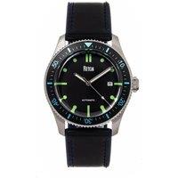 Reign Men's Elijah Automatic Rubber Inlaid Leather-Band Watch with Date in Blue