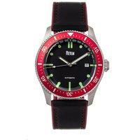 Reign Men's Elijah Automatic Rubber Inlaid Leather-Band Watch with Date in Red