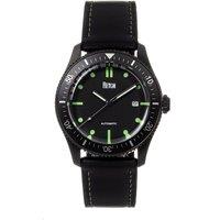Reign Men's Elijah Automatic Rubber Inlaid Leather-Band Watch with Date in Black