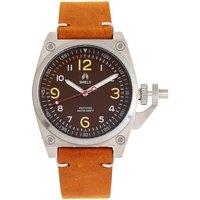 Shield Pascal Leather-Band Men's Diver Watch in Brown