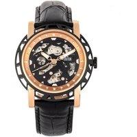 Stavros Automatic Skeleton Leather-Band Watch