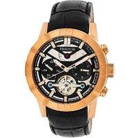 Hannibal Semi-Skeleton Leather-Band Watch