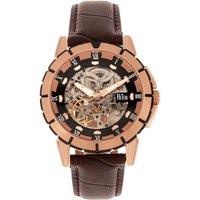 Philippe Automatic Skeleton Leather-Band Watch