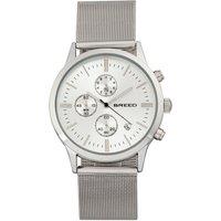 Breed Men's Espinosa Chronograph Mesh-Bracelet Watch with Date in Silver