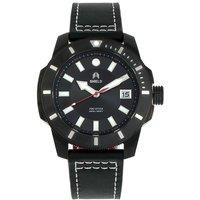 Shaw Leather-Band Men's Diver Watch with Date