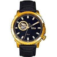 Bauer Automatic Semi-SkeletonLeather-Band Watch