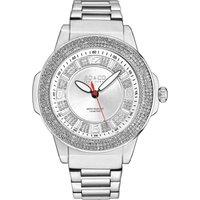 SO&CO Men's Madison 5565 48mm Quartz Watch with Crystal Studded Bezel & Silver Dial