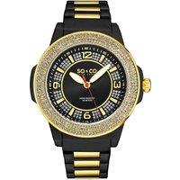 Madison 5565 48mm Quartz Watch with Crystal Studded Bezel and Silver Dial