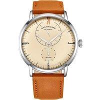 STHRLING Original Men's Cabaletta 3969 Dress Watch Quartz 42mm With 24 Hour Sub-Dial Leather strap in Ivory