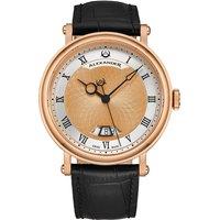 Alexander A153 Luxury Swiss Automatic Classic 43mm Stainless Steel Luxury Watch with Brass Dial and Sapphire Crystal