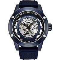 STHRLING Original Men's Grandiose 4034 Automatic Watch 50mm Skeleton Dial silicone strap in Navy
