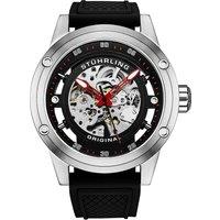 STHRLING Original Men's Grandiose 4034 Automatic Watch 50mm Skeleton Dial silicone strap in Silver