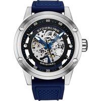 STHRLING Original Men's Grandiose 4034 Automatic Watch 50mm Skeleton Dial silicone strap in Blue