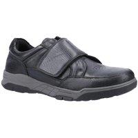 Hush Puppies Men's 'Fabian' Smooth Leather Touch Fastening Shoes in Black | Size: 7