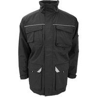 Result Men's Sabre Long Work Coat in Black | Size: XS
