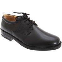 Roamers Men's Flexi Plain Leather Gibson Shoes in Black | Size: 9