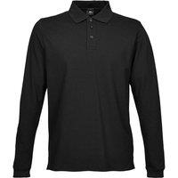 TEE JAYS Men's Luxury Stretch Long Sleeve Polo Shirt in Black | Size: 3XL