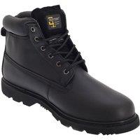 Grafters Men's 6 Eye Padded Leather Work Boots in Black | Size: 9