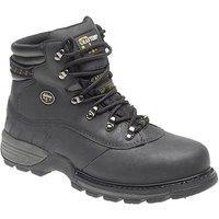 Grafters Men's Safety Hiker Type Toe Cap Waxy Leather Boots in Black | Size: 12