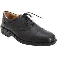 Roamers Men's Softie Leather Blind Eye Flexi Capped Oxford Shoes in Black | Size: 10