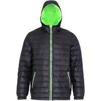2786 Men's Hooded Water & Wind Resistant Padded Jacket in Black | Size: XS