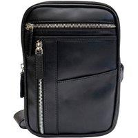 PRIMEHIDE 'Traveller' Men's Small Leather Crossbody Flight Bag in Black