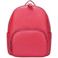 Smith and Canova Men's Saffiano Leather Zip Around Backpack in Red