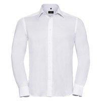 Russell Men's Collection Long Sleeve Ultimate Non-Iron Shirt in White | Size: 14.5 in