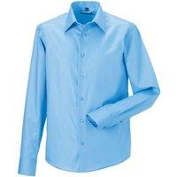 Russell Men's Collection Long Sleeve Tailored Ultimate Non-Iron Shirt in Light Blue | Size: 18.5 in