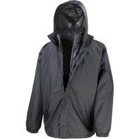 Result Men's Core 3-in-1 Jacket With Quilted Bodywarmer Jacket in Black | Size: XL