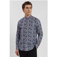 Steel & Jelly Men's Limited Edition Flower Slim Fit Shirt in Blue | Size: Medium