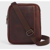 OSPREY LONDON Men's The Small Carter Leather 2 Way Messenger Bag in Dark Brown
