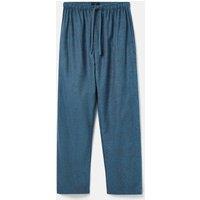 British Boxers Men's 'Stornoway' Herringbone Brushed Cotton Pyjama Trousers in Teal | Size: Large