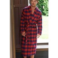 British Boxers Men's 'Dumbarton' Tartan Brushed Cotton Dressing Gown | Size: Medium