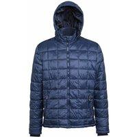 2786 Men's Box Quilt Hooded Zip Up Jacket in Navy | Size: XL