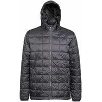 2786 Men's Box Quilt Hooded Zip Up Jacket in Dark Grey | Size: Medium