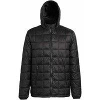 2786 Men's Box Quilt Hooded Zip Up Jacket in Black | Size: Large