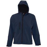 SOL'S Men's Replay Hooded Soft Shell Jacket (Breathable, Windproof & Water Resistant) in Navy | Size: Large