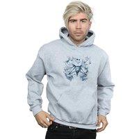 Disney Men's Nightmare Before Christmas Paint Spray Carers Hoodie in Grey | Size: Small
