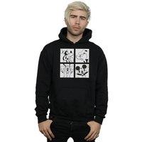 Disney Men's Mickey, Donald, Goofy & Pluto Boxed Hoodie in Black | Size: Small