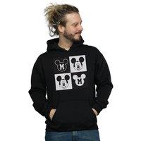 Disney Men's Mickey Mouse Smiling Squares Hoodie in Black | Size: XL