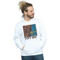 Star Wars Men's Chewbacca Roar Pop Art Hoodie in White | Size: Medium