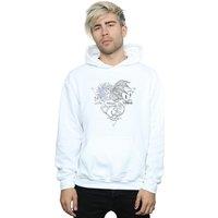 Harry Potter Men's Thestral Line Art Hoodie in White | Size: 2XL