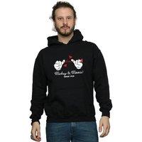 Disney Men's Mickey Mouse Love Hands Hoodie in Black | Size: XL