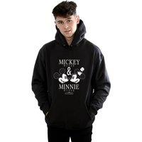 Disney Men's Mickey & Minnie Mouse Mousecrush Mondays Hoodie in Black | Size: Medium