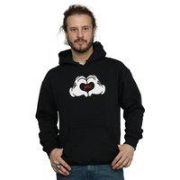 Disney Men's Mickey Mouse Loves You Hoodie in Black | Size: Medium