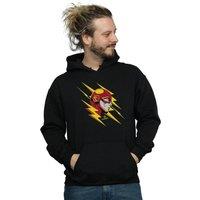 DC Comics Men's The Flash Lightning Portrait Hoodie in Black | Size: 5XL