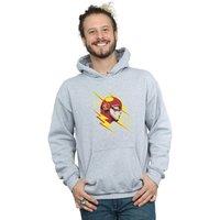 DC Comics Men's The Flash Lightning Portrait Hoodie in Grey | Size: XL