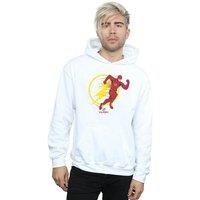 DC Comics Men's The Flash Running Emblem Hoodie in White | Size: 5XL
