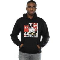 Disney Men's Mickey Mouse Heart The Earth Hoodie in Black | Size: Small